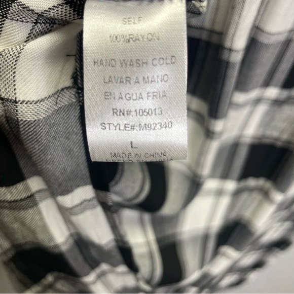 Andrew by Unit NWOT Embroidered Buffalo Check Button Down Shirt Dress - Picture 5 of 5